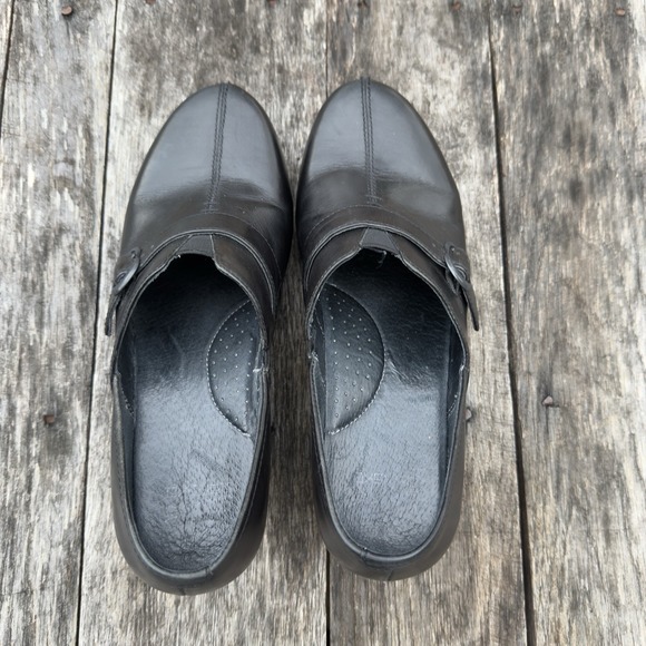 Dansko Tamara Black Leather Clogs Size 41 (US 10-10.5) Comfort Shoe Minimalist - Picture 3 of 8